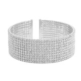 Rhinestone bangle 15 Rows Open Bracelet Ball
