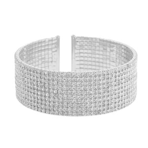 Rhinestone bangle 15 Rows Open Bracelet Ball