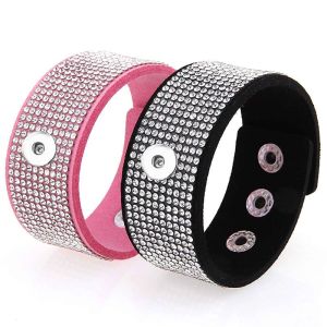 New shiny rhinestone bracelet 20mm snap button bracelet