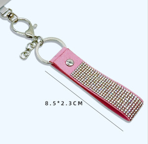 Rhinestone  20mm snap button keychain