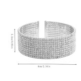 Rhinestone bangle 15 Rows Open Bracelet Ball