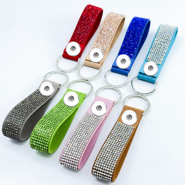 Rhinestone  20mm snap button keychain