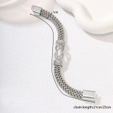 New 20mm snap button magnetic buckle stainless steel bracelet for men