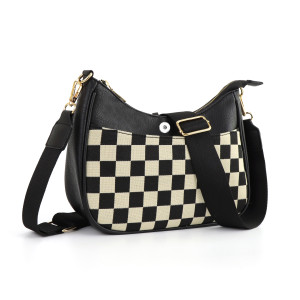 20mm snap button bag Retro shoulder bag, crescent bag, crossbody bag, adjustable webbing, large capacity