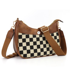20mm snap button bag Retro shoulder bag, crescent bag, crossbody bag, adjustable webbing, large capacity