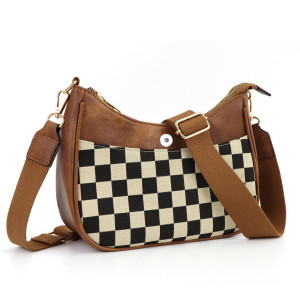 20mm snap button bag Retro shoulder bag, crescent bag, crossbody bag, adjustable webbing, large capacity