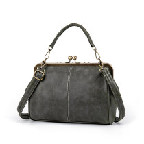 Handheld single shoulder diagonal cross women's bag, frosted leather clip bag, British retro bag