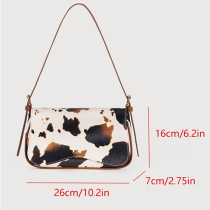 New Women's Cow Print Single Shoulder Bag with Adjustable Strap
