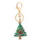 Rhinestone Christmas tree keychain pendant Christmas gift
