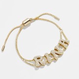 Silver and gold  DIY Name Bracelet with 26 English Letters
