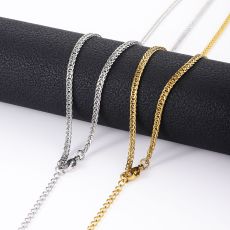 50cm Stainless steel Chopin chain with 18K gold plating for women's collarbone chain