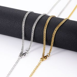 50cm Stainless steel Chopin chain with 18K gold plating for women's collarbone chain