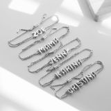 Smooth Bubble DIY Combination Bracelet Name 26 Letters Silver and gold