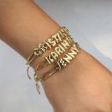 Smooth Bubble DIY Combination Bracelet Name 26 Letters Silver and gold