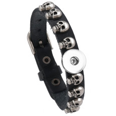 Punk style bracelet, retro skull head leather bracelet