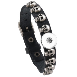 Punk style bracelet, retro skull head leather bracelet