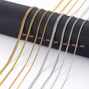 50cm Stainless steel Chopin chain with 18K gold plating for women's collarbone chain