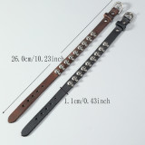 Punk style bracelet, retro skull head leather bracelet