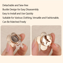 Rhinestone pearl button flower cufflinks clothing button accessories