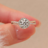 Imitation Mozambique diamond ring, women's zircon wedding ring, couple's matching ring, adjustable opening