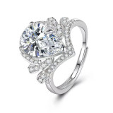 Imitation Mozambique diamond ring, women's zircon wedding ring, couple's matching ring, adjustable opening