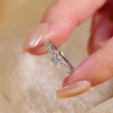 Imitation Mozambique diamond ring, women's zircon wedding ring, couple's matching ring, adjustable opening
