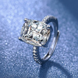 Imitation Mozambique diamond ring, women's zircon wedding ring, couple's matching ring, adjustable opening