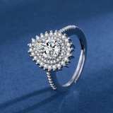 Imitation Mozambique diamond ring, women's zircon wedding ring, couple's matching ring, adjustable opening
