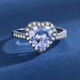 Imitation Mozambique diamond ring, women's zircon wedding ring, couple's matching ring, adjustable opening