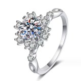 Imitation Mozambique diamond ring, women's zircon wedding ring, couple's matching ring, adjustable opening