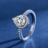 Imitation Mozambique diamond ring, women's zircon wedding ring, couple's matching ring, adjustable opening