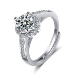 Imitation Mozambique diamond ring, women's zircon wedding ring, couple's matching ring, adjustable opening