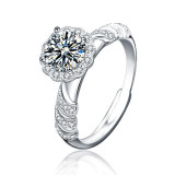 Imitation Mozambique diamond ring, women's zircon wedding ring, couple's matching ring, adjustable opening