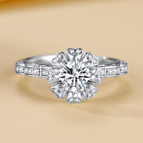 Imitation Mozambique diamond ring, women's zircon wedding ring, couple's matching ring, adjustable opening