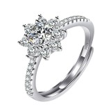 Imitation Mozambique diamond ring, women's zircon wedding ring, couple's matching ring, adjustable opening