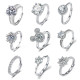 Imitation Mozambique diamond ring, women's zircon wedding ring, couple's matching ring, adjustable opening