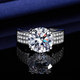 Imitation Mozambique diamond ring, women's zircon wedding ring, couple's matching ring, adjustable opening