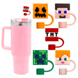 10mm Minecraft Series Straw Cover Dustproof and Environmentally Friendly Straw Stopper