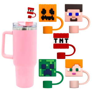 10mm Minecraft Series Straw Cover Dustproof and Environmentally Friendly Straw Stopper