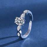 Imitation Mozambique diamond ring, women's zircon wedding ring, couple's matching ring, adjustable opening