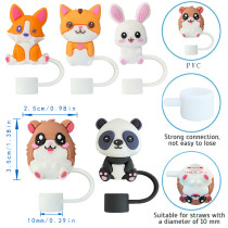 New 10mm Cute Animal Straw Cover Dustproof and Environmentally Friendly Straw Stopper