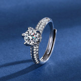 Imitation Mozambique diamond ring, women's zircon wedding ring, couple's matching ring, adjustable opening