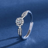 Imitation Mozambique diamond ring, women's zircon wedding ring, couple's matching ring, adjustable opening