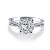 Imitation Mozambique diamond ring, women's zircon wedding ring, couple's matching ring, adjustable opening