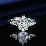Imitation Mozambique diamond ring, women's zircon wedding ring, couple's matching ring, adjustable opening
