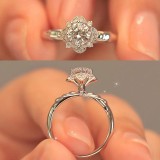 Imitation Mozambique diamond ring, women's zircon wedding ring, couple's matching ring, adjustable opening