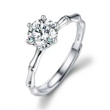 Imitation Mozambique diamond ring, women's zircon wedding ring, couple's matching ring, adjustable opening