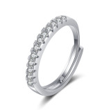 Imitation Mozambique diamond ring, women's zircon wedding ring, couple's matching ring, adjustable opening