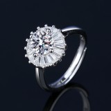 Imitation Mozambique diamond ring, women's zircon wedding ring, couple's matching ring, adjustable opening