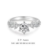Imitation Mozambique diamond ring, women's zircon wedding ring, couple's matching ring, adjustable opening